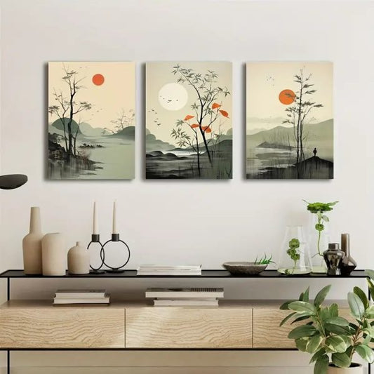 Classic Painted scene- 3pcs Wall Art
